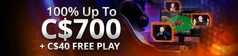 PartyPoker Canada Welcome Bonus, 100% Deposit Bonus Up To C$700 + C$40 Free Play