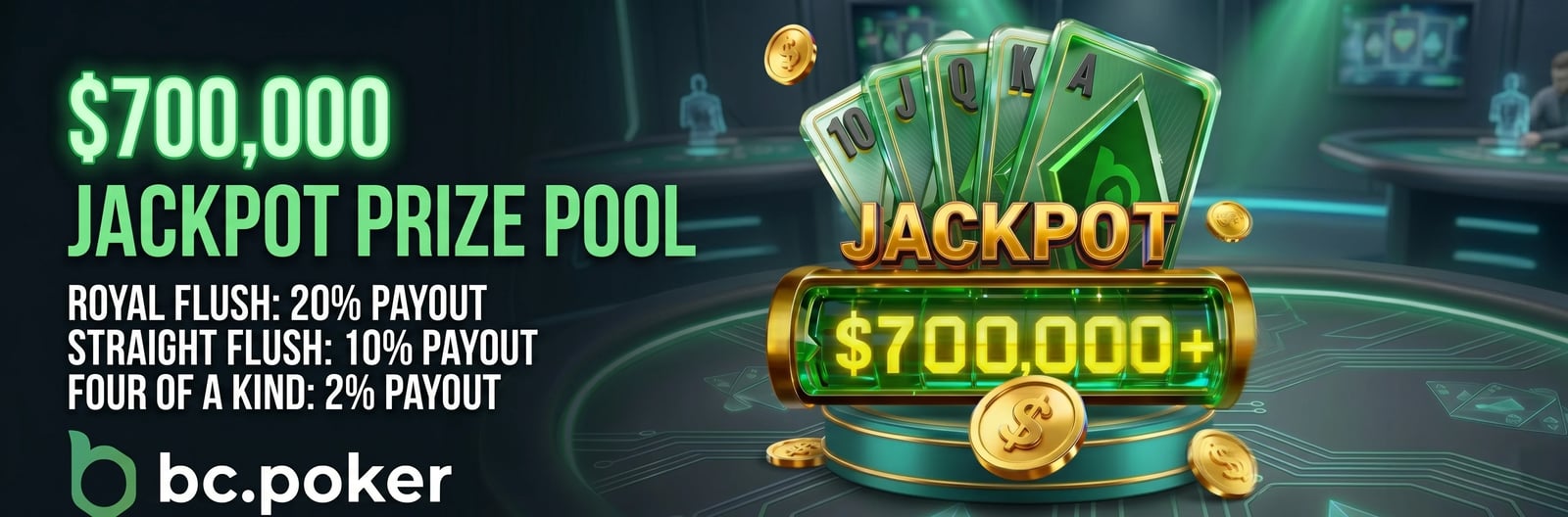 BCPoker $700,000 Jackpot System for Cash Games & Tournaments - Promo Code BCPoker $700,000 Jackpot System for Cash Games & Tournaments - Promo Code