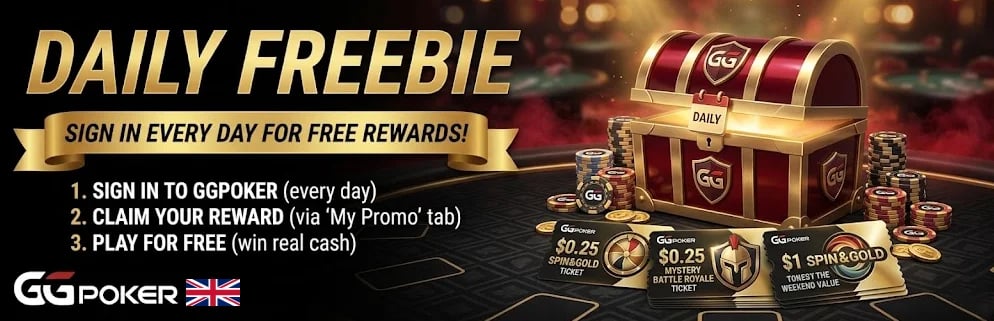 GGPoker UK Daily Freebie Promotion GGPoker UK Daily Freebie Promotion