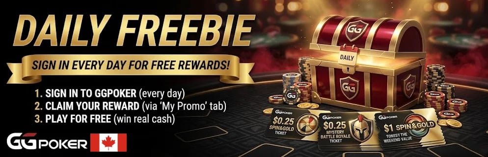 GGPoker Ontario Daily Freebies - Promo Code