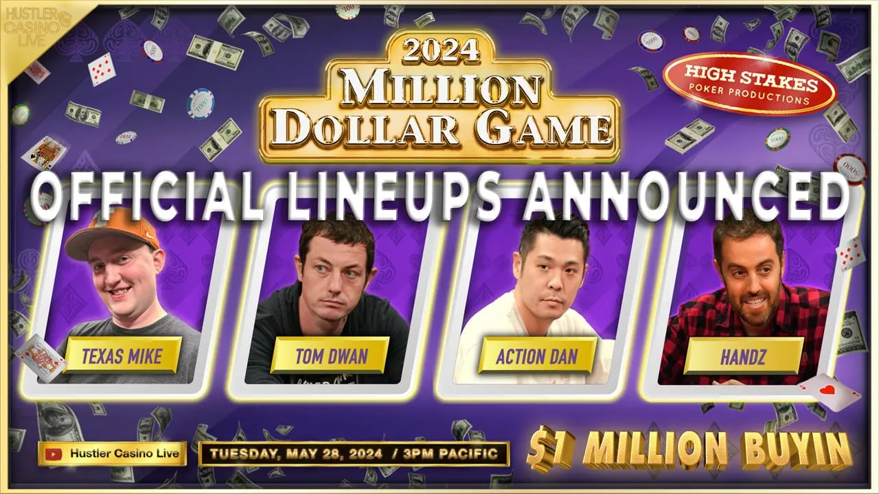Hustler Casino Live Announces Official Lineups For 2024 Million Dollar Game II